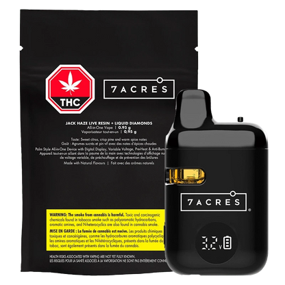 7Acres 0.95 g Jack Haze Live Resin + Liquid Diamonds AIO Dsiposable Vape Vapes