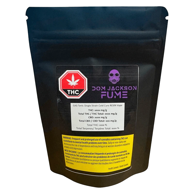 FUME by Dom Jackson 1 g GAS Tank: Single Strain Cold Cure Resin Disposable Vape Vapes