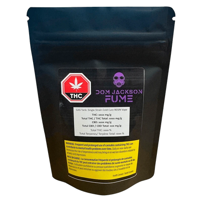 FUME by Dom Jackson 1 g GAS Tank: Single Strain Cold Cure Resin Disposable Vape Vapes