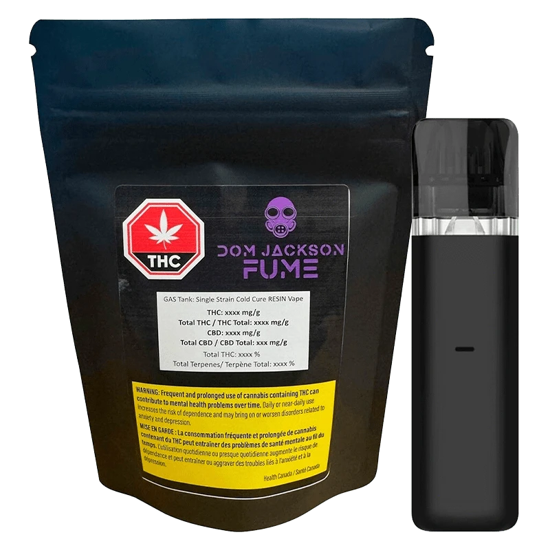 FUME by Dom Jackson 1 g GAS Tank: Single Strain Cold Cure Resin Disposable Vape Vapes