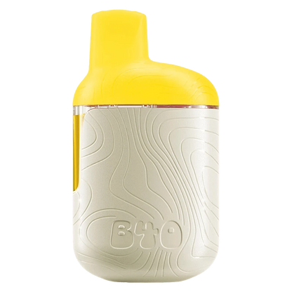 Front-facing close-up of the Sticky Pineapple All-In-One Disposable Vape showing a yellow mouthpiece atop a textured cream body with embossed "B40" and contour lines.