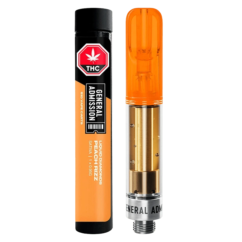 General Admission 0.95 g Peach Rizz Liquid Diamond Blend Vape Cartridge Vapes