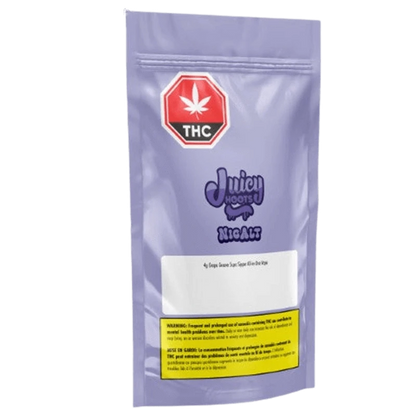 Front view of a lavender pouch labeled Grape Groove Supa Sipper Disposable Vape with a red THC symbol and purple logo centered on the bag