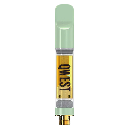 Top-down product shot of a mint-green Georgia Pi Live Resin Vape Cartridge showing the clear tank with amber oil and bold vertical OMEST branding.