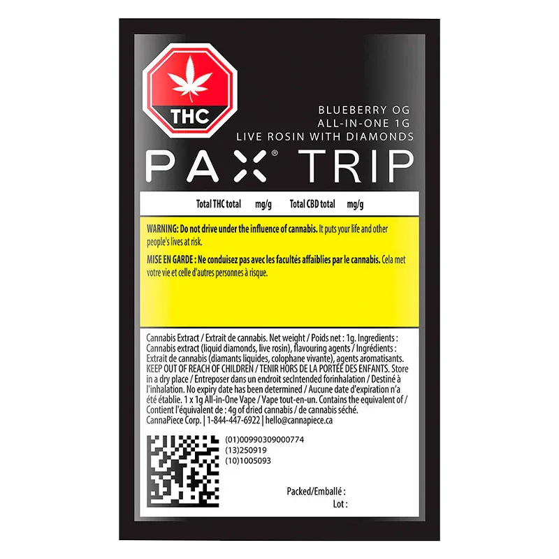 Trip Blueberry OG Live Rosin with Diamonds Disposable Vape: Lowest Price | Canna Cabana Trip Blueberry OG Live Rosin with Diamonds Disposable Vape: Lowest Price | Canna Cabana
