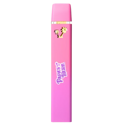 Centered vertical front view of a pink CttnCndy Grape Liquid Diamond Disposable Vape with gold accents and white logo on a white background