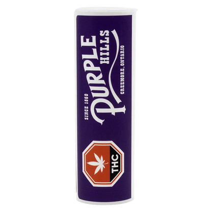Tall vertical front view of the 95+ Creemore Royale Liquid Diamonds Vape Cartridge showing a purple label with a THC symbol.
