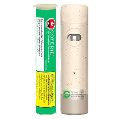 Vertical product shot of the Hot Honey Liquid Diamonds Disposable Vape showing a speckled beige device with a small oval window beside its green and yellow labeled tube.