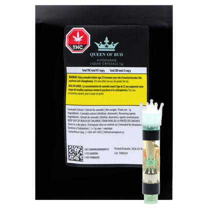Queen of Bud 1 g Aventurine Liquid Crystals Vape Cartridge Vapes