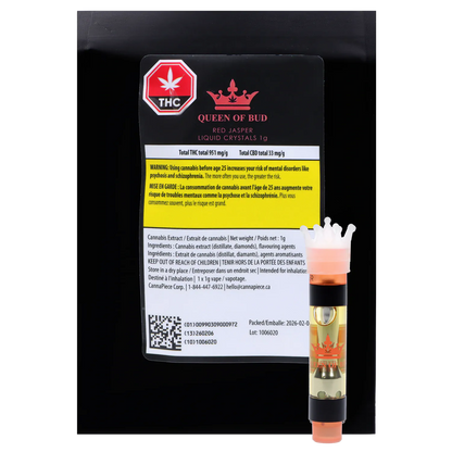 Queen of Bud 1 g Red Jasper Liquid Crystals Vape Cartridge Vapes