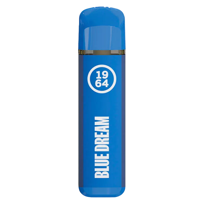 Centered front view of a bright blue Blue Dream FSE Resin Disposable Vape with white "BLUE DREAM" text and a circular "1964" logo on a white background
