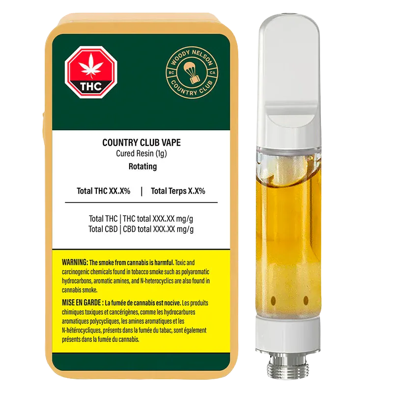 Woody Nelson 1 g Country Club Live Resin Vape Cartridge Vapes