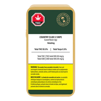 Woody Nelson Country Club 1 g 1:1 Vape Cartridge Vapes