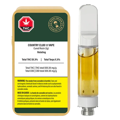 Woody Nelson Country Club 1 g 1:1 Vape Cartridge Vapes