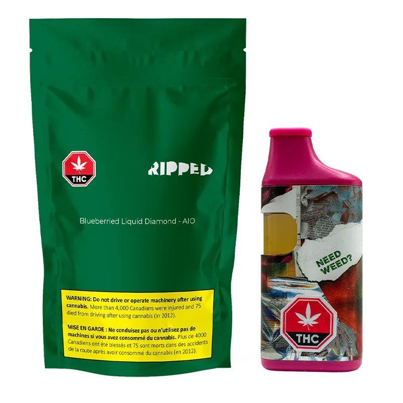 Ripped 0.95 g Blueberried Liquid Diamond Disposable Vape Vapes