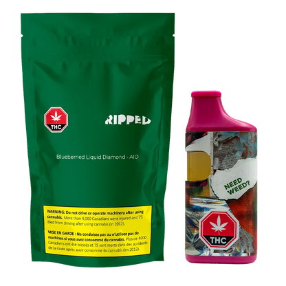 Ripped 0.95 g Blueberried Liquid Diamond Disposable Vape Vapes
