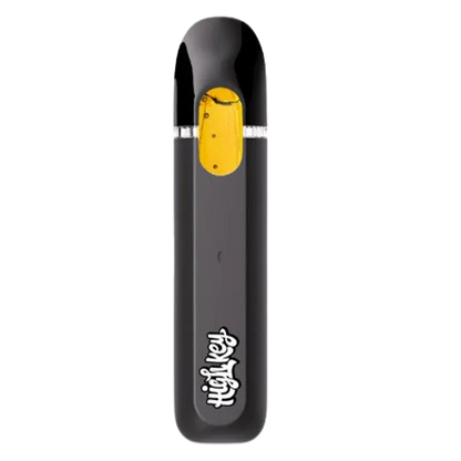 Top-down view of a black Ice Cream Cake Gembar Disposable Vape with a visible yellow pod window and white logo near the base.