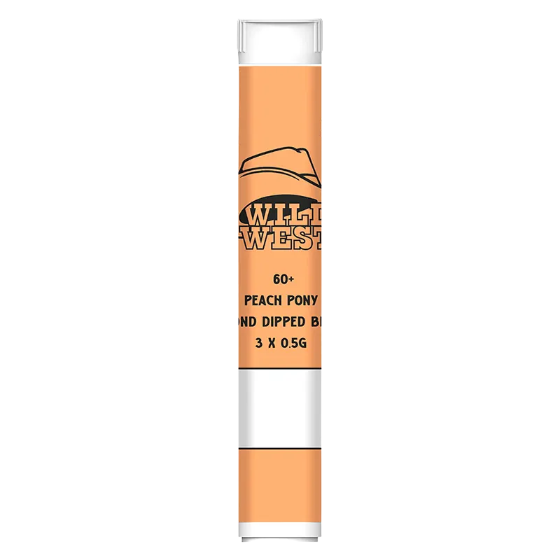 Wild West 1.5 g 60+ Peach Pony Diamond Dipped Infused PR 3 x 0.5 g Pre-Rolls