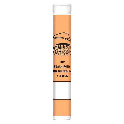 Wild West 1.5 g 60+ Peach Pony Diamond Dipped Infused PR 3 x 0.5 g Pre-Rolls