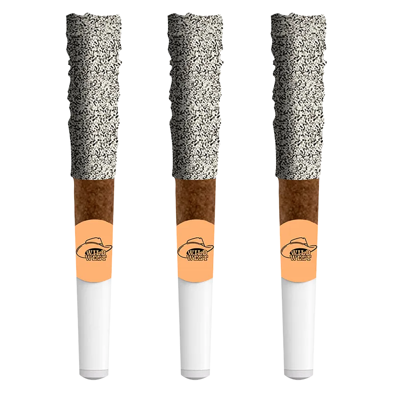 Wild West 1.5 g 60+ Peach Pony Diamond Dipped Infused PR 3 x 0.5 g Pre-Rolls
