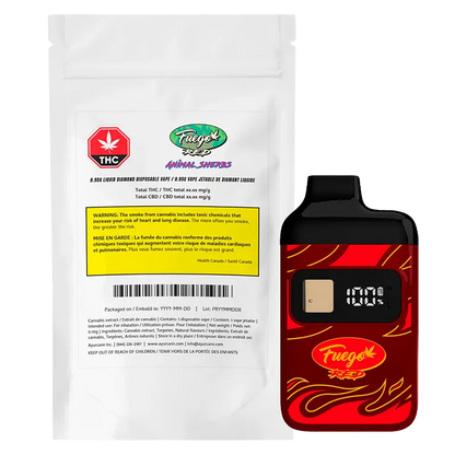 Fuego Red 0.95 g Animal Sherbs Liquid Diamond Disposable Vape Vapes