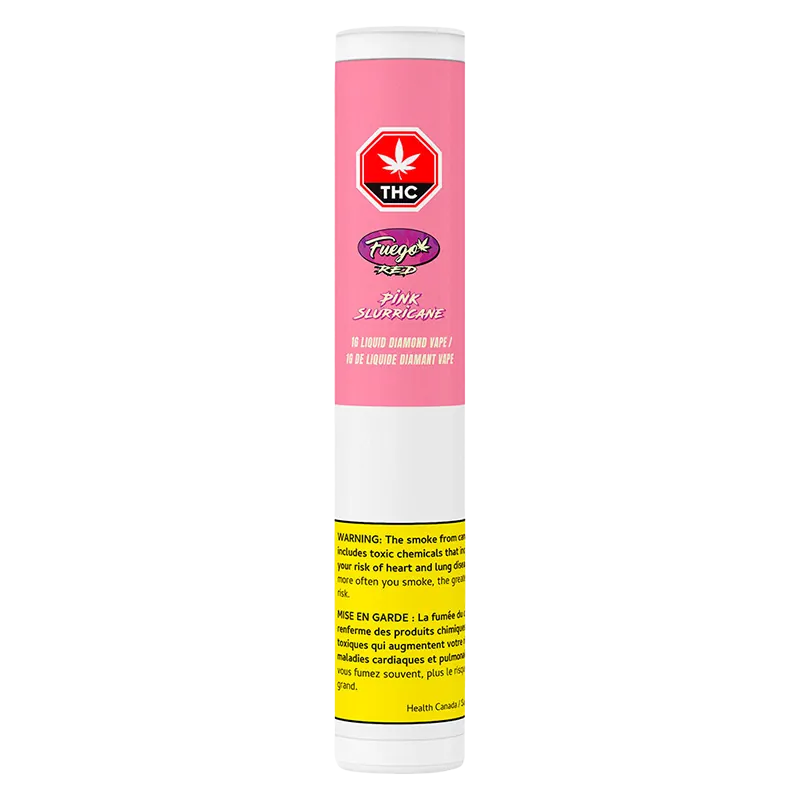 Fuego Red 1 g Pink Slurricane Liquid Diamond Vape Cartridge Vapes