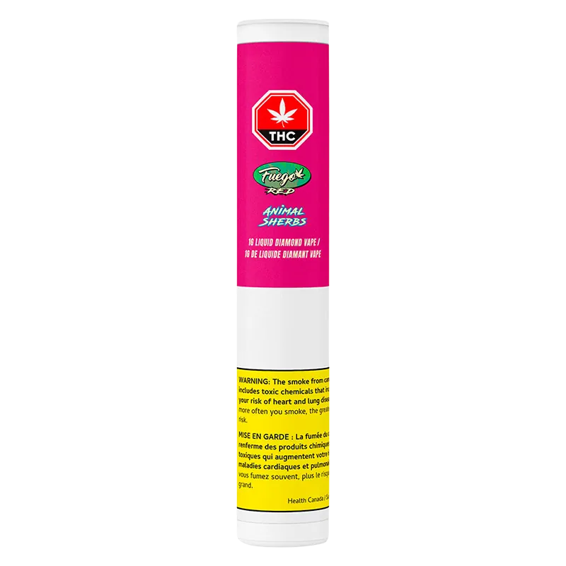 Fuego Red 1 g Animal Sherbs Liquid Diamond Vape Cartridge Vapes