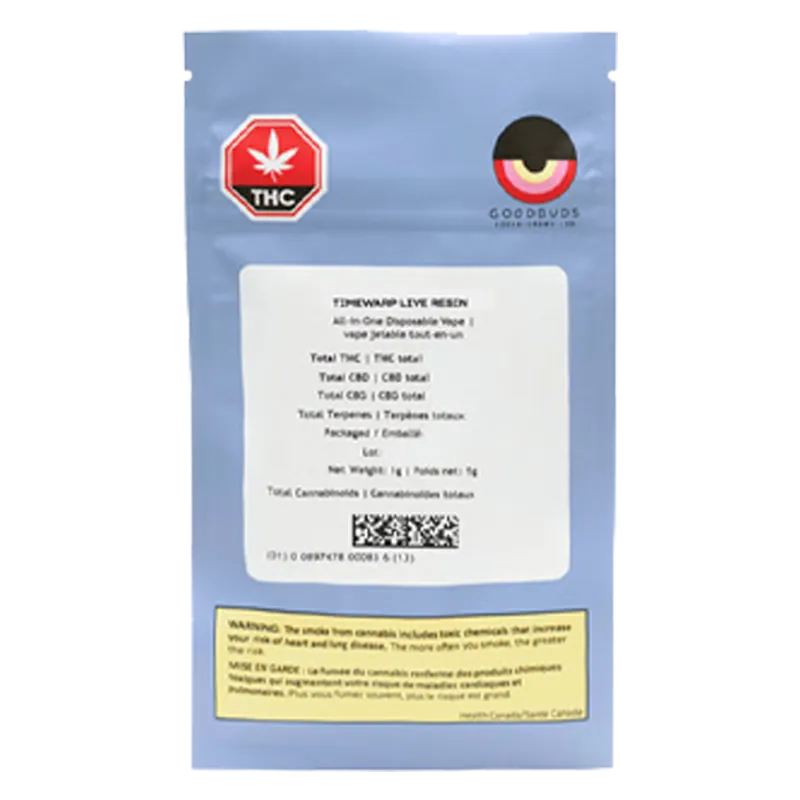 Good Buds 1 g Timewarp Live Resin Vape Cartridge Vapes