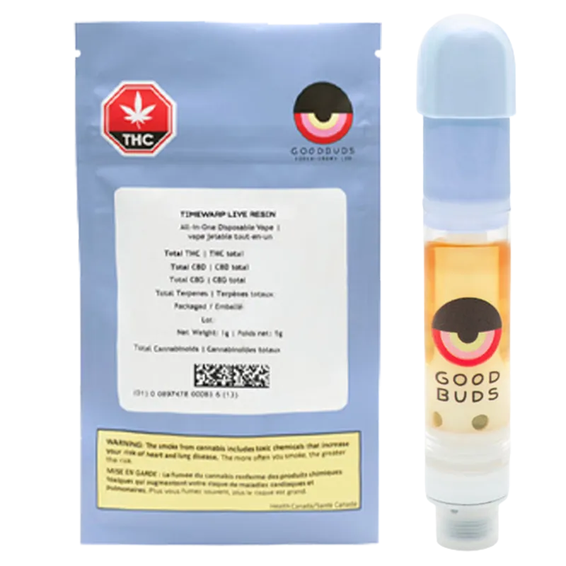Good Buds 1 g Timewarp Live Resin Vape Cartridge Vapes