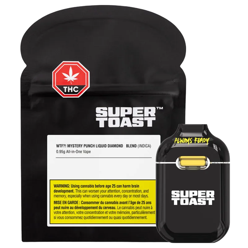 Super Toast 0.95 g WTF?! Mystery Punch Liquid Diamond Disposable Vape Vapes