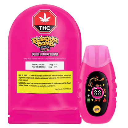 Nugz 0.95 g Flavour Bomb Pink Berry Rush Liquid Diamonds Disposable Vape Vapes