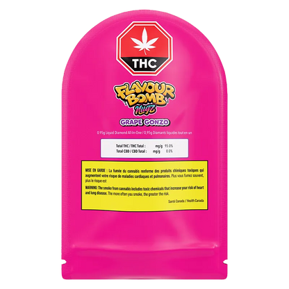 Nugz 0.95 g Flavour Bomb Grape Gonzo Liquid Diamonds Disposable Vape Vapes