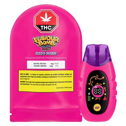 Nugz 0.95 g Flavour Bomb Grape Gonzo Liquid Diamonds Disposable Vape Vapes