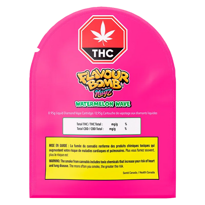 Nugz 0.95 g Flavour Bomb Watermelon Wave Liquid Diamond Vape Cartridge Vapes