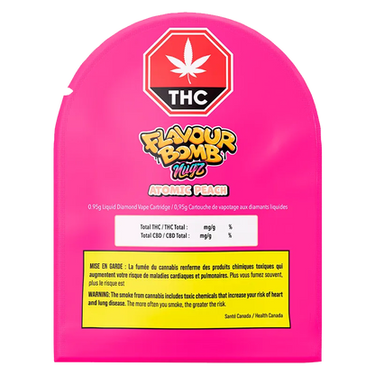 Nugz 0.95 g Flavour Bomb Atomic Peach Liquid Diamond Vape Cartridge Vapes
