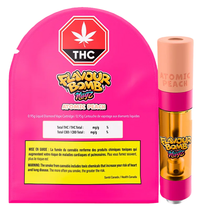 Nugz 0.95 g Flavour Bomb Atomic Peach Liquid Diamond Vape Cartridge Vapes