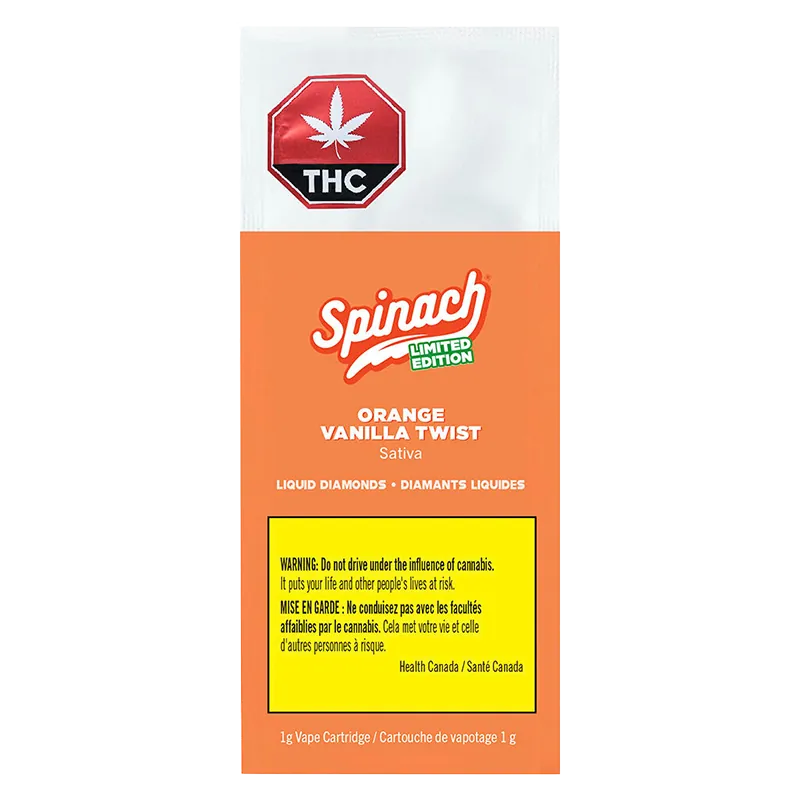 Spinach 1 g Orange Vanilla Twist Liquid Diamonds Vape Cartridge Vapes