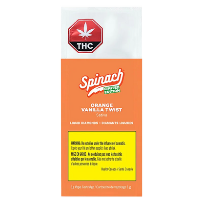 Spinach 1 g Orange Vanilla Twist Liquid Diamonds Vape Cartridge Vapes