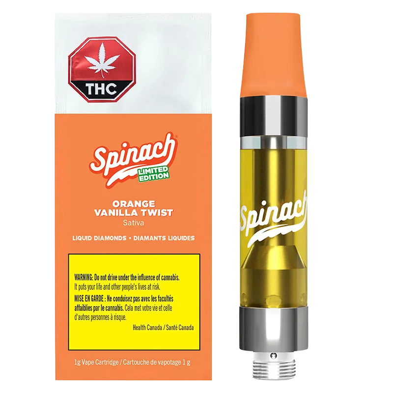 Spinach 1 g Orange Vanilla Twist Liquid Diamonds Vape Cartridge Vapes