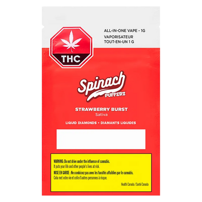 Spinach 1 g Pufferz Strawberry Burst Disposable Vape Vapes