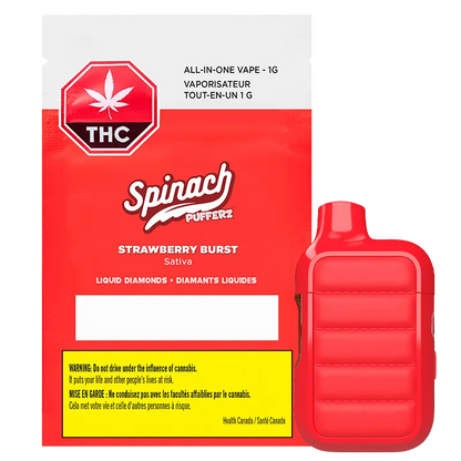 Spinach 1 g Pufferz Strawberry Burst Disposable Vape Vapes