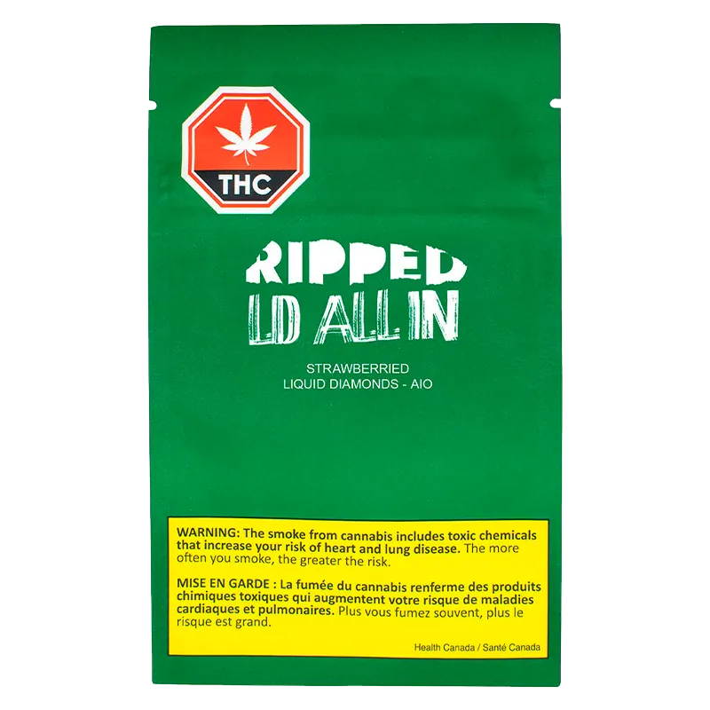 Ripped 0.95 g Strawberried Liquid Diamonds Disposable Vape Vapes