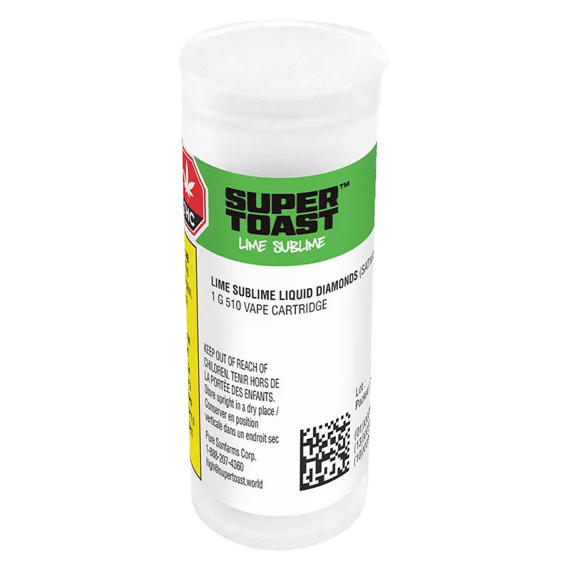 Super Toast 1 g Lime Sublime Liquid Diamonds Vape Cartridge Vapes