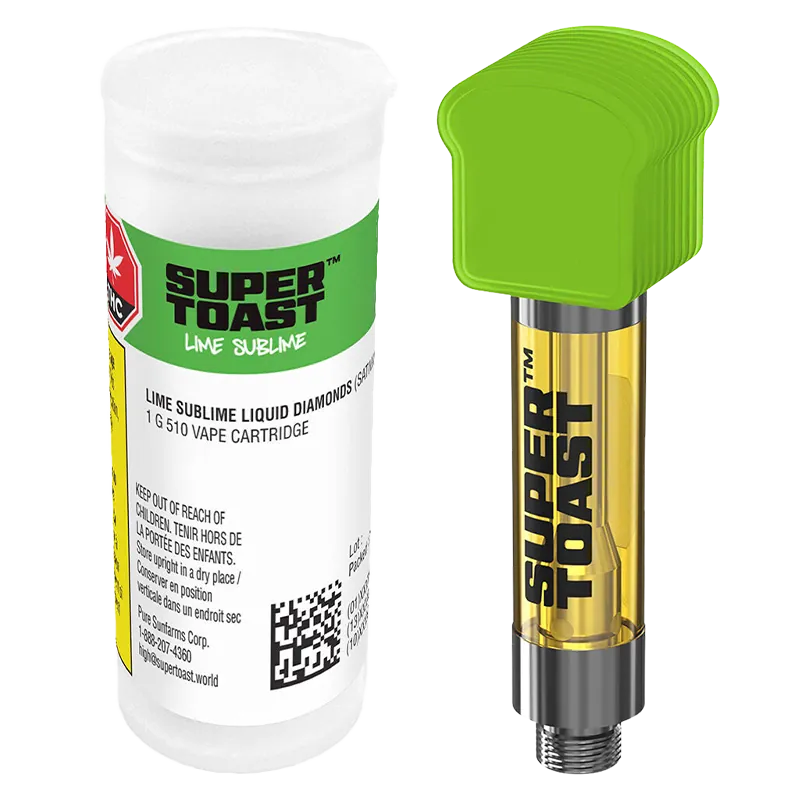 Super Toast 1 g Lime Sublime Liquid Diamonds Vape Cartridge Vapes