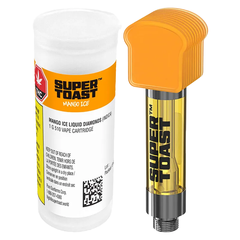 Super Toast 1 g Mango Ice Liquid Diamonds Vape Cartridge Vapes