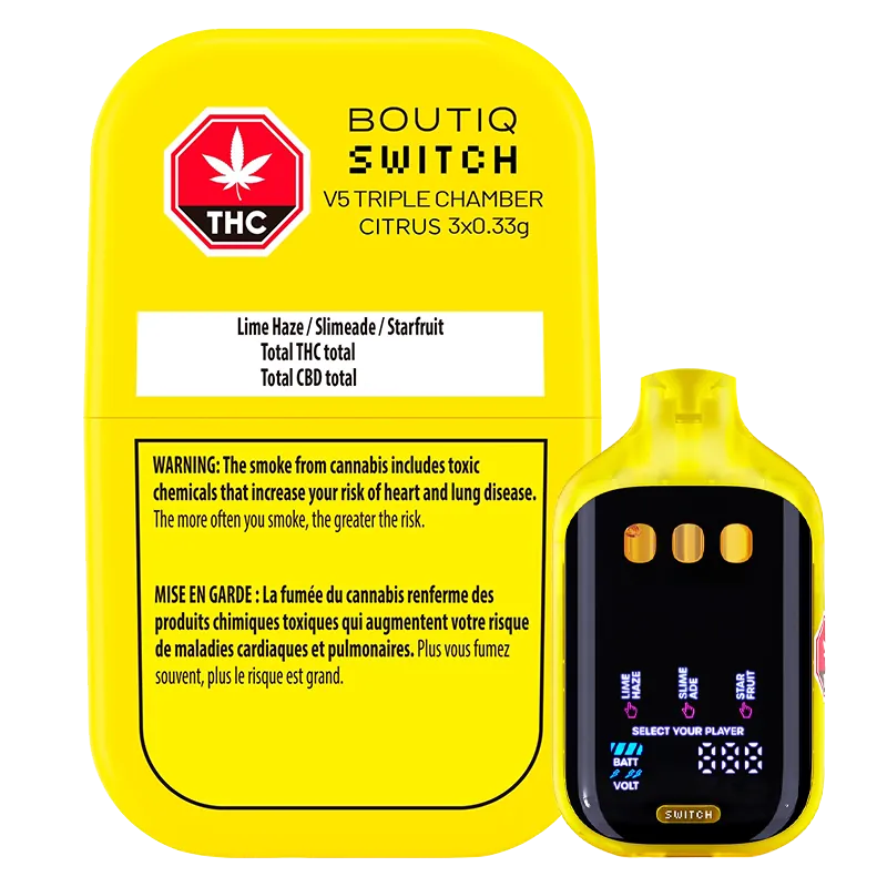Boutiq 1 g Switch V5 Triple Chamber Citrus Disposable Vape Vapes