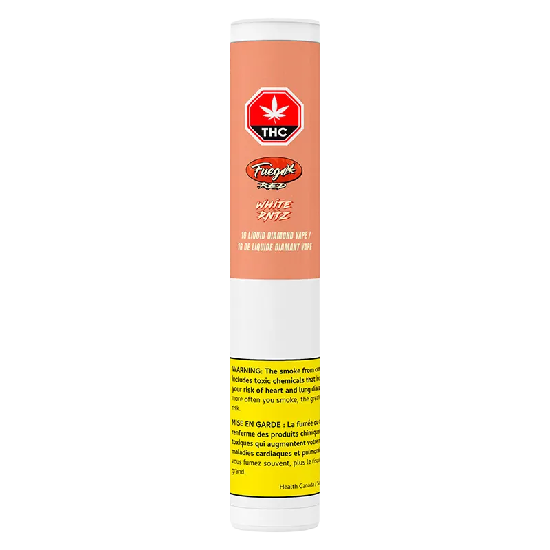 Fuego Red 1 g White RNTZ Liquid Diamond Vape Cartridge Vapes