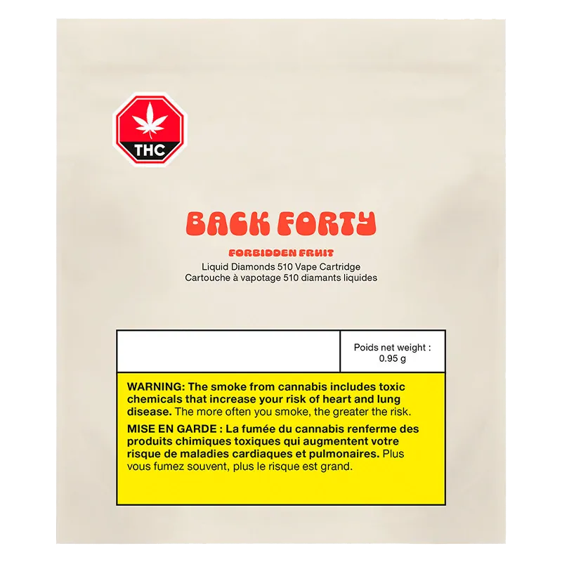 Back Forty 0.95 g Forbidden Fruit Liquid Diamonds Vape Cartridge Vapes