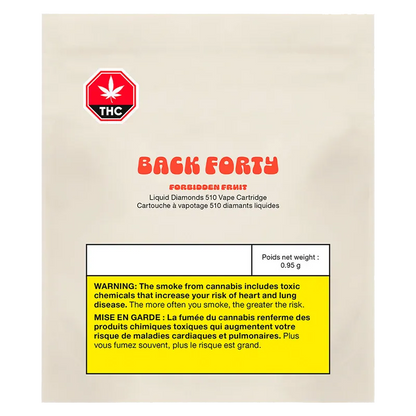 Back Forty 0.95 g Forbidden Fruit Liquid Diamonds Vape Cartridge Vapes