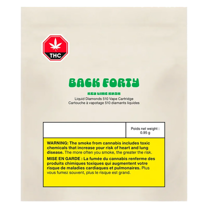 Back Forty 0.95 g Key Lime Kush Liquid Diamonds Vape Cartridge Vapes